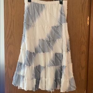 Blue and White Tiered Skirt